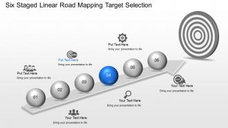 Jl six staged linear road mapping target selection powerpoint template