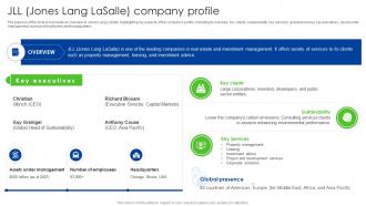 JLL Jones Lang Lasalle Company Profile Global Real Estate Industry Outlook IR SS
