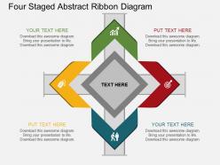 Jm four staged abstract ribbon diagram flat powerpoint design