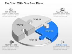 Jm pie chart with one blue piece powerpoint template