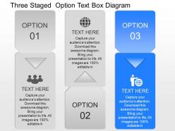 Jm three staged option text box diagram powerpoint template