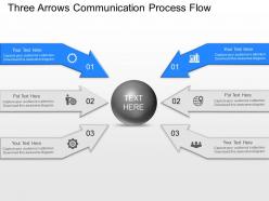 jn Three Arrows Communication Process Flow Powerpoint Template