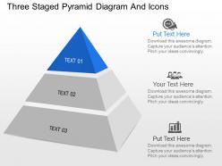 Jo three staged pyramid diagram and icons powerpoint template