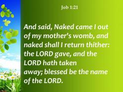 Job 1 21 the name of the lord powerpoint church sermon