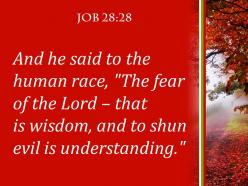 Job 28 28 the lord that is wisdom powerpoint church sermon