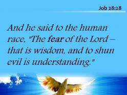 Job 28 28 wisdom and to shun powerpoint church sermon