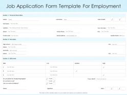 Job Application Form Template For Employment