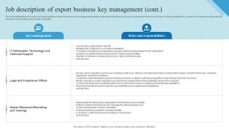 Job Description Of Export Business Key Management Outbound Trade Business Plan BP SS Best Multipurpose