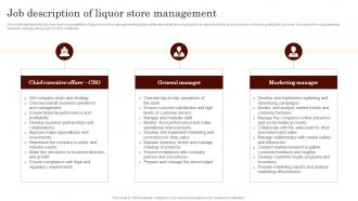 Job Description Of Liquor Store Management Specialty Liquor Store BP SS