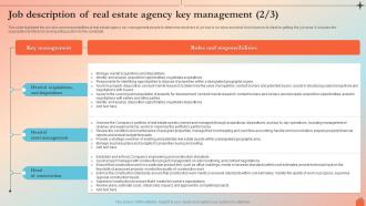 Job Description Of Real Estate Agency Key Management Real Estate Brokerage BP SS Interactive Impactful