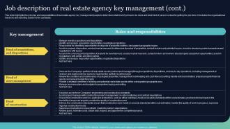 Job Description Of Real Estate Agency Key Management Real Estate Brokerage BP SS Visual Impactful