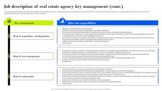 Job Description Of Real Estate Agency Property Management Company Business Plan BP SS Colorful Captivating