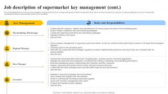 Job Description Of Supermarket Key Management Grocery Store Business Plan BP SS Image Best