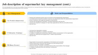 Job Description Of Supermarket Key Management Grocery Store Business Plan BP SS Images Best