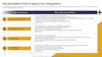 Job Description Of Travel Agency Key Management Travel Consultant Business BP SS