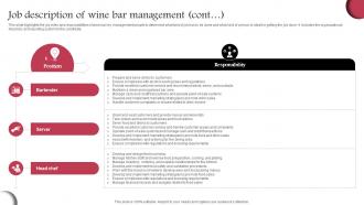 Job Description Of Wine Bar Management Wine Cellar Business Plan BP SS Good Appealing