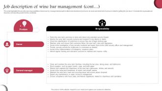 Job Description Of Wine Bar Management Wine Cellar Business Plan BP SS Editable Appealing