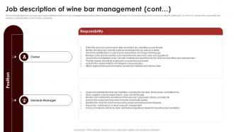 Job Of Wine Bar Management Wine And Dine Bar Business Plan BP SS Customizable Editable