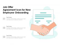 Job offer agreement icon for new employee onboarding