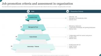Job Promotion Criteria And Assessment In Organization