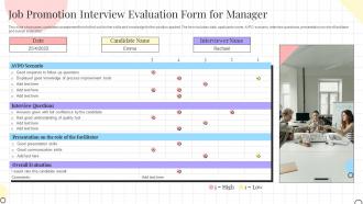 Job Promotion Interview Evaluation Form For Manager