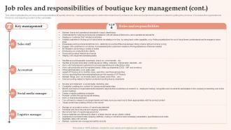 Job Roles And Responsibilities Of Boutique Key Management Womens Clothing Boutique BP SS Good Aesthatic