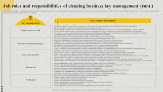 Job Roles And Responsibilities Of Cleaning Business Key Cleaning Concierge BP SS Appealing Impactful
