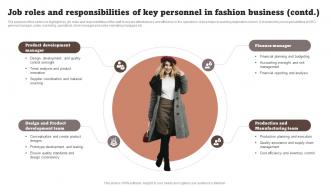 Job Roles And Responsibilities Of Key Personnel Fashion Startup Business Plan BP SS Multipurpose Informative
