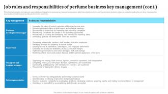 Job Roles And Responsibilities Of Perfume Custom Fragrance Business Plan BP SS Images Unique