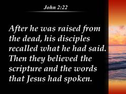 John 2 22 the scripture and the words powerpoint church sermon