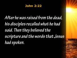 John 2 22 the words that jesus powerpoint church sermon