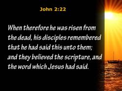 John 2 22 the words that jesus powerpoint church sermon