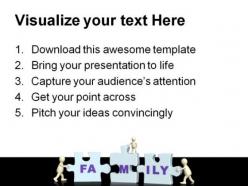 Joining puzzle family powerpoint templates and powerpoint backgrounds 0511