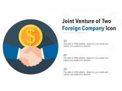 Joint venture of two foreign company icon