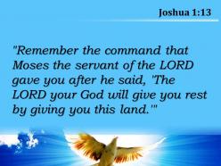 Joshua 1 13 the lord gave you after powerpoint church sermon