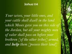 Joshua 1 14 livestock may stay in the land powerpoint church sermon