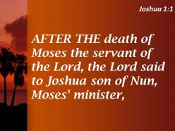 Joshua 1 1 the death of moses the servant powerpoint church sermon