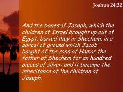 Joshua 24 32 this became the inheritance of joseph powerpoint church sermon