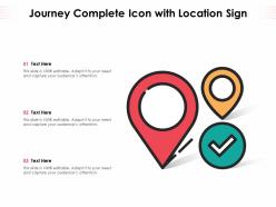 Journey complete icon with location sign