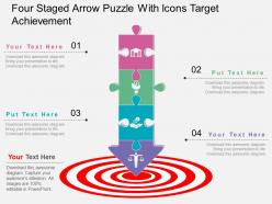 Jp four staged arrow puzzle with icons target achievement flat powerpoint design