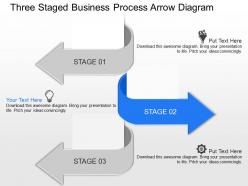 Jq three staged business process arrow diagram powerpoint template
