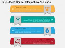 jr Four Staged Banner Infographics And Icons Flat Powerpoint Design