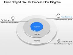 Jr three staged circular process flow diagram powerpoint template