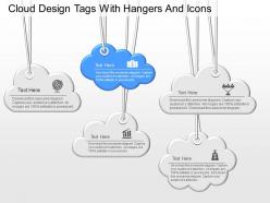 Ju cloud design tags with hangers and icons powerpoint template