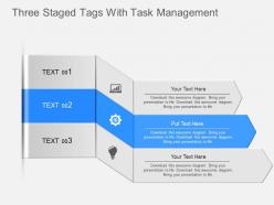 Ju three staged tags with task management powerpoint template