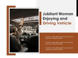 Jubilant woman enjoying and driving vehicle