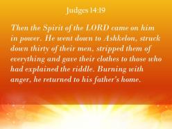Judges 14 19 he returned to his father home powerpoint church sermon