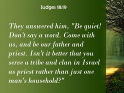 Judges 18 19 you serve a tribe and clan powerpoint church sermon