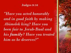 Judges 9 16 you treated him as he deserves powerpoint church sermon