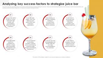Juice Shop Business Plan Analyzing Key Success Factors To Strategize Juice Bar BP SS
